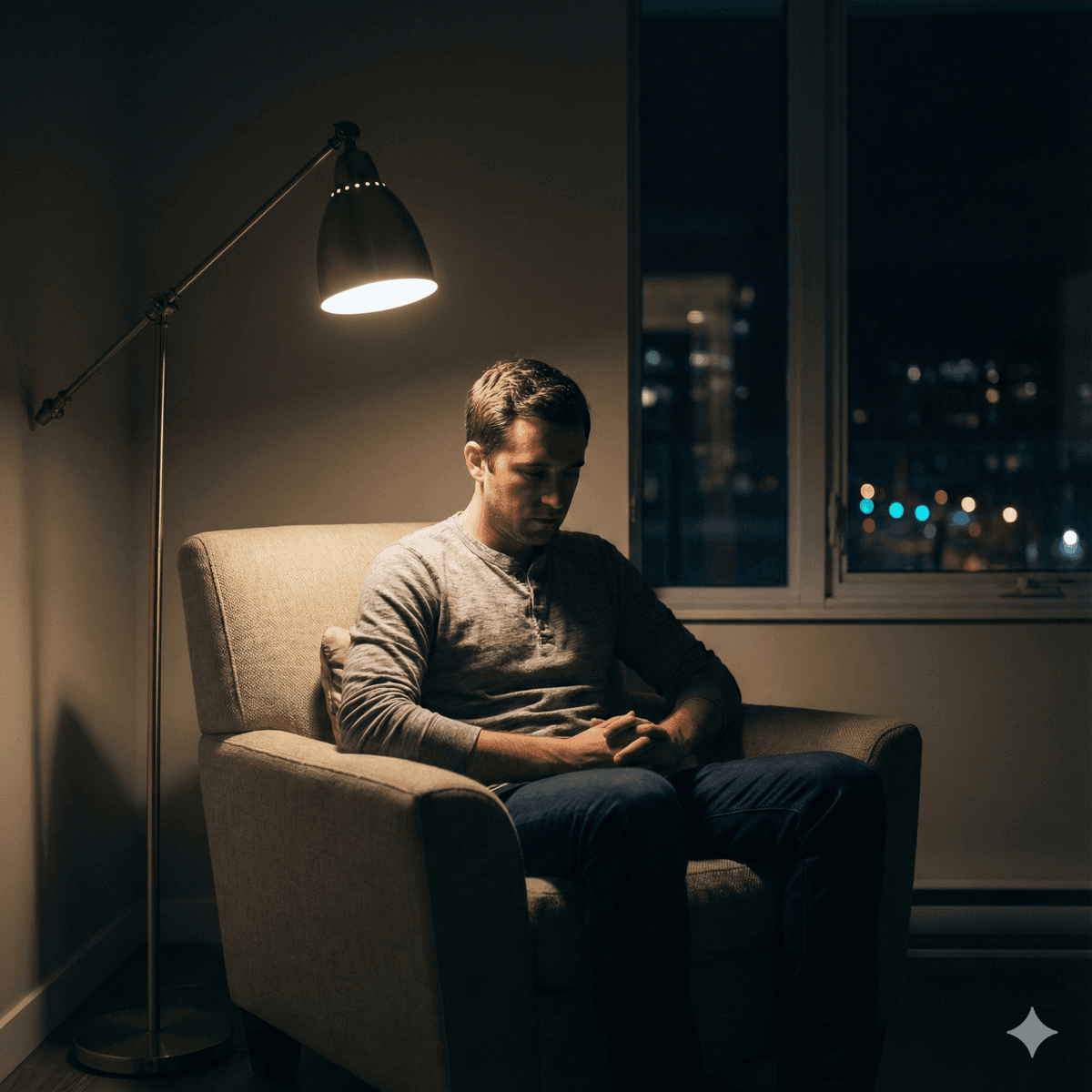 Person alone at night